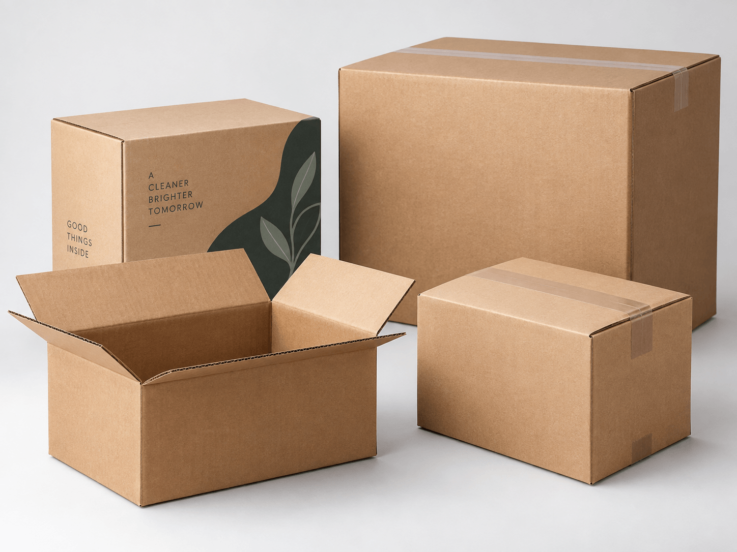 Corrugated Shipping Boxes Showcase - Open, Closed and Printed Boxes