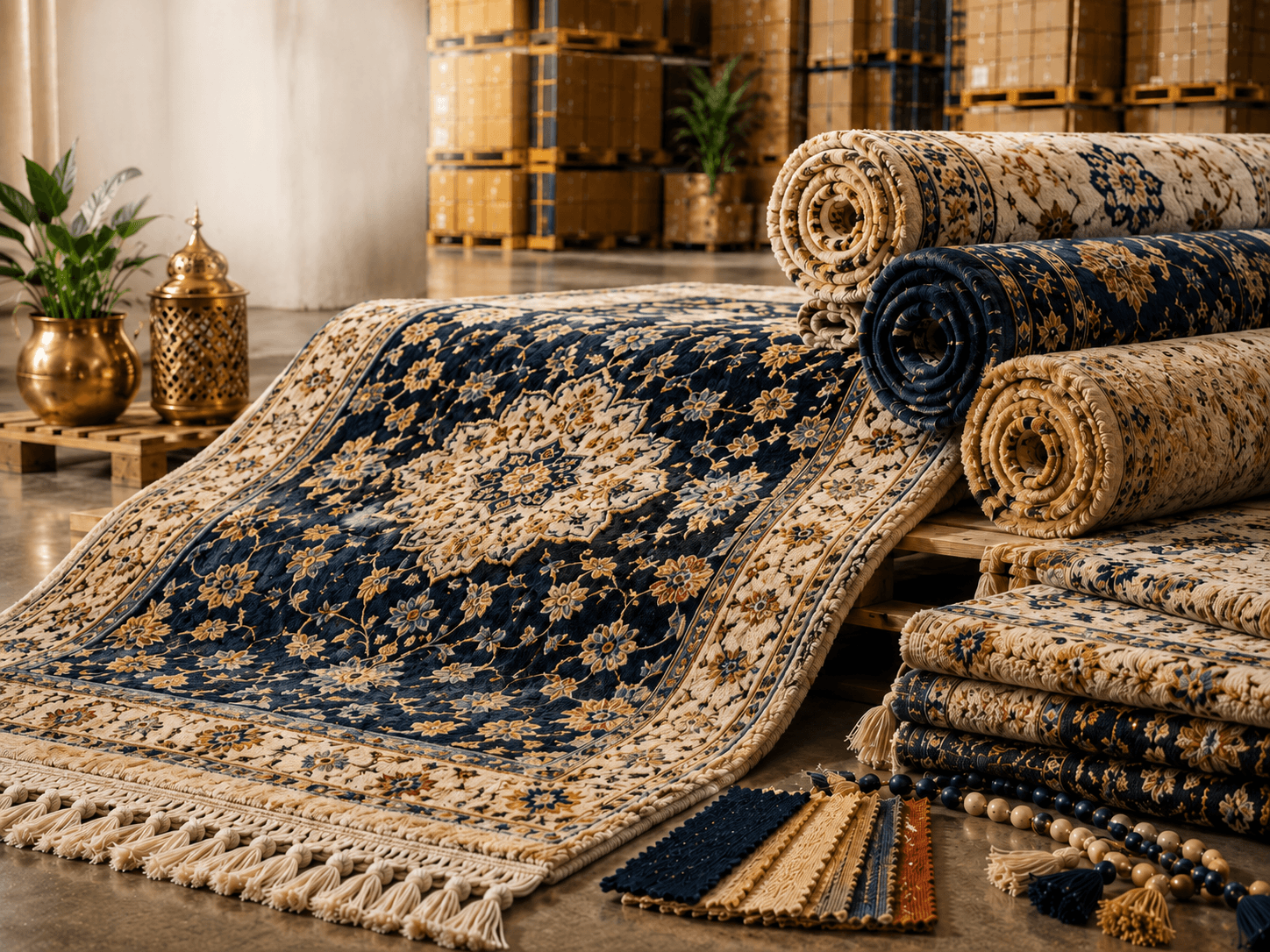 Premium hand-woven carpet showing intricate details